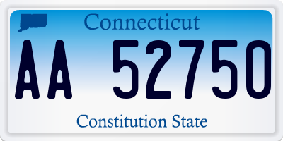 CT license plate AA52750