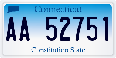 CT license plate AA52751