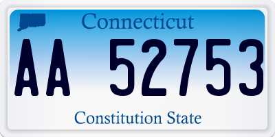 CT license plate AA52753