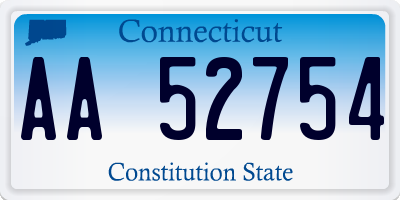 CT license plate AA52754