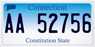 CT license plate AA52756