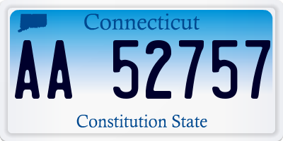 CT license plate AA52757