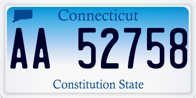 CT license plate AA52758