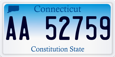 CT license plate AA52759