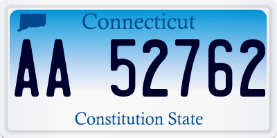 CT license plate AA52762