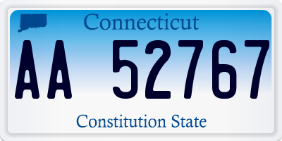 CT license plate AA52767