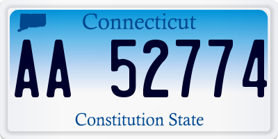 CT license plate AA52774