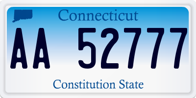 CT license plate AA52777