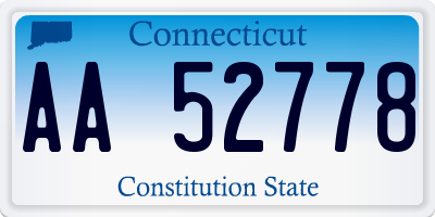 CT license plate AA52778