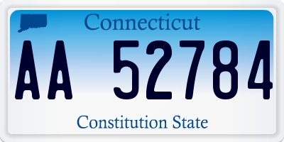 CT license plate AA52784