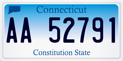 CT license plate AA52791