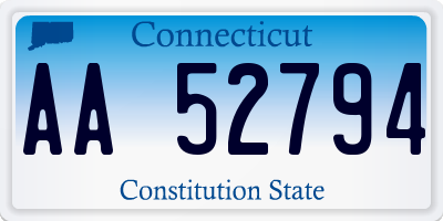 CT license plate AA52794