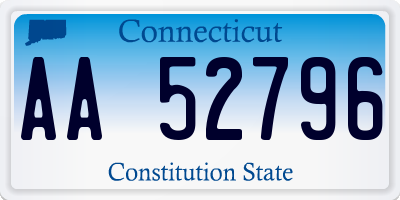 CT license plate AA52796