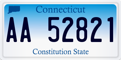 CT license plate AA52821