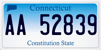 CT license plate AA52839