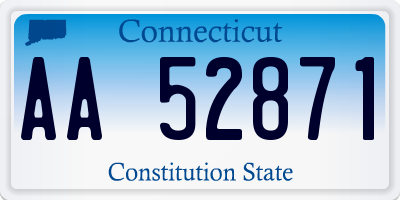 CT license plate AA52871