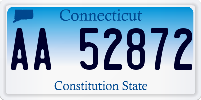 CT license plate AA52872