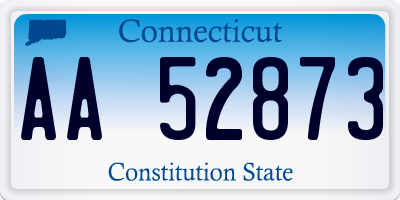 CT license plate AA52873