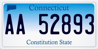 CT license plate AA52893