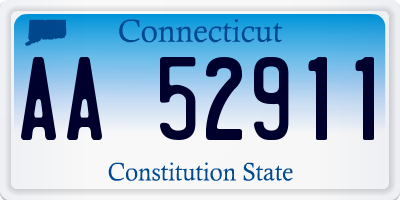 CT license plate AA52911