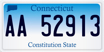 CT license plate AA52913