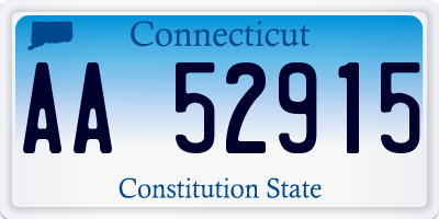 CT license plate AA52915