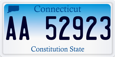 CT license plate AA52923