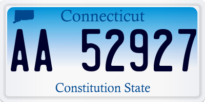 CT license plate AA52927