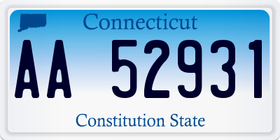 CT license plate AA52931