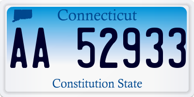 CT license plate AA52933