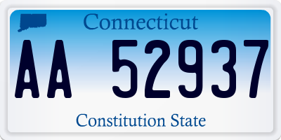 CT license plate AA52937