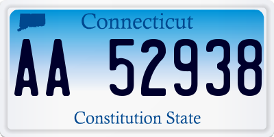 CT license plate AA52938