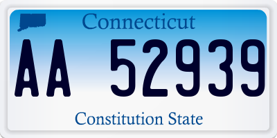 CT license plate AA52939