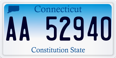 CT license plate AA52940