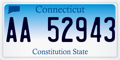 CT license plate AA52943