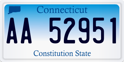 CT license plate AA52951