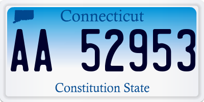 CT license plate AA52953