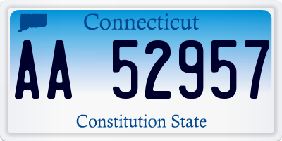 CT license plate AA52957