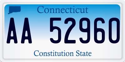 CT license plate AA52960