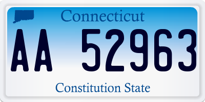 CT license plate AA52963