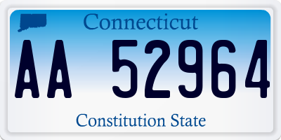 CT license plate AA52964