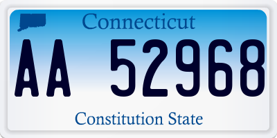 CT license plate AA52968