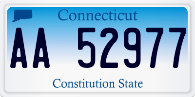 CT license plate AA52977