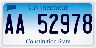 CT license plate AA52978