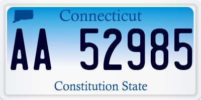 CT license plate AA52985