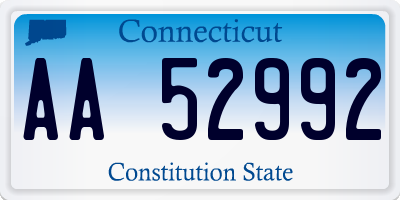 CT license plate AA52992