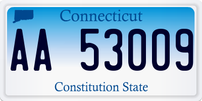 CT license plate AA53009
