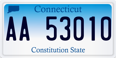 CT license plate AA53010