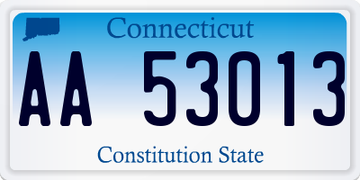 CT license plate AA53013