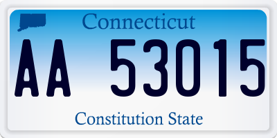 CT license plate AA53015